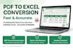 convert PDF to excel and scanned PDF to excel accurately