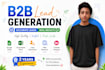provide perfect b2b lead generation, web research, data entry in 24 hours
