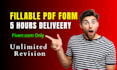 create fillable pdf form with data validation within 5 hours