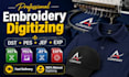 digitize your logo for embroidery dst pes jef exp