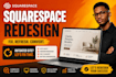 redesign outdated squarespace business website, squarespace website development