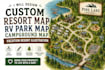 design custom resort map rv park map campground map vacation resort illustration