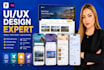 design UI UX design, mobile app using figma, website UI UX