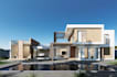modern house elevation drawing, 3d render for marketing purpose, vr walkthrough