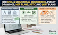 civil structural engineering, permit drawing mep plans attic and loftpan