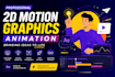create premium 2d motion graphics animations