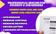 write a professional resume for students and job seekers