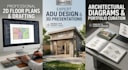 create architectural diagrams, adu presentation sets and portfolio 2d floor plan