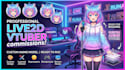 design live2d vtuber background, vtuber model character and vtuber commission