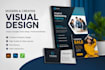 create modern creative visual design with balanced digital concepts