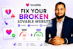 fix broken lovable website, improve speed, core web vitals, and performance