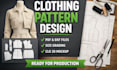 draft digital sewing pattern and size grading for apparel