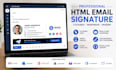 design professional clickable HTML email signature for gmail outlook apple mail