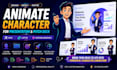 animate character for presentation and pitch deck