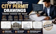 create complete city permit drawings for residential and commercial projects