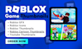 make roblox game thumbnail youtube cartoon thumbnail roblox logo gfx roblox icon