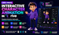 create interactive character animation in rive