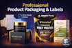 design product packaging, label, box, and amazon packaging design with 3d mockup