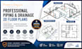 do autocad, isometric, piping layout, site plan, piping design, storm drainage