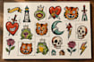 make tattoo flash design set in ignorant style