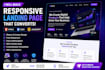 build a responsive landing page using HTML CSS javascript