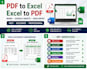 convert PDF to excel, excel to PDF