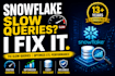 fix slow snowflake queries and optimize etl performance