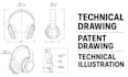 create technical drawing, patent drawing and technical illustration