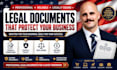 draft terms and conditions, privacy policy, disclaimer, and refund policy