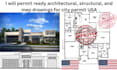 permit ready architectural, structural, and mep drawings for city permit USA