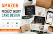 design amazon product insert card, thank you card, package insert, gift cards
