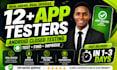 provide 14 day google play closed testing with real 12 testers 20 testers