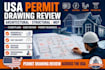 stamp review all USA architectural structural engineering mep floor plan permit