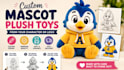 create custom mascot plush toys from your character or logo