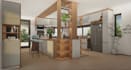 create modern 3d kitchen interior design cabinets dinning room storage 3d render