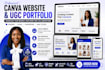 create canva website design canva landing page website design canva website