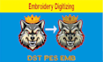 digitize your logo for embroidery in dst pes emb files