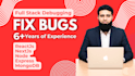 fix react bugs, nextjs, javascript, typescript frontend bugs