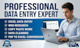 do fastest data entry, excel data cleanup, and web scraping