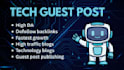 do blogger outreach, tech guest posting, and link building