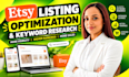 do etsy SEO, etsy listing optimization and keyword research