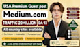 publish premium guest posts on linkedin,com and medium,com