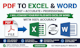 convert PDF to excel and word accurately