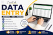 do accurate data entry, copy paste, web research and PDF conversion