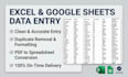 do accurate excel data entry, cleanup and google sheet formatting
