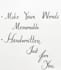 write handwritten letters and notes in english calligraphy