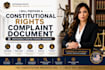 prepare a professional constitutional rights complaint document