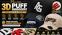 create premium 3d puff embroidery for hats and caps