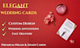 elegant wedding invitation card and nikah card