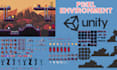 make 2d platformer pixel environment asset, topdown tileset, tilemap scene unity